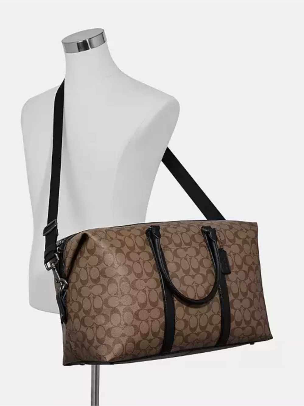 Coach Brown Signature Canvas Duffel Bag - Picture 2 of 13